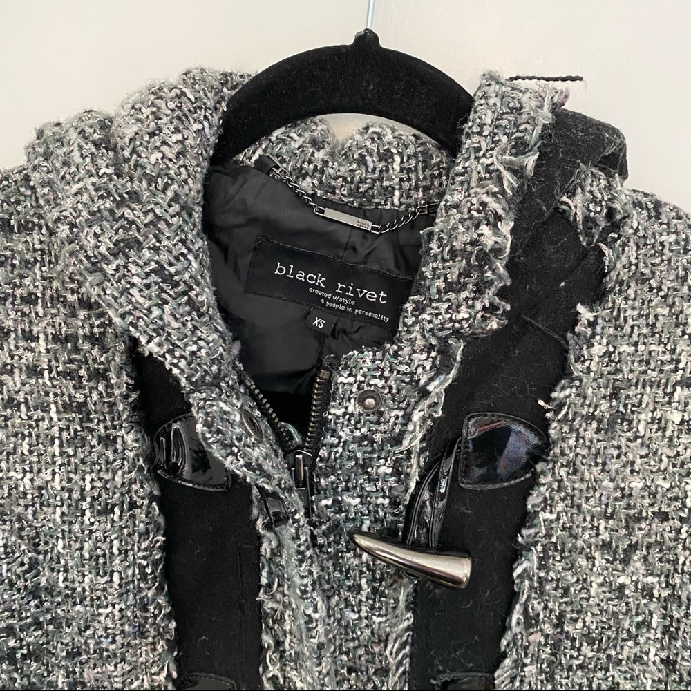 Black Rivet Tweed jacket (XS) - Picture 2 of 4